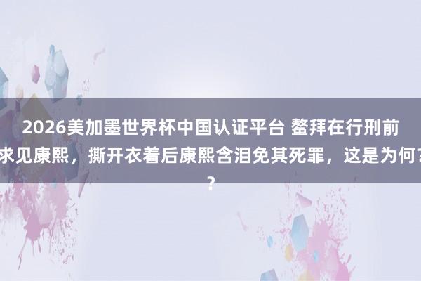 2026美加墨世界杯中國認證平臺 鰲拜在行刑前求見康熙,撕開衣著后康熙含淚免其死罪,這是為何?