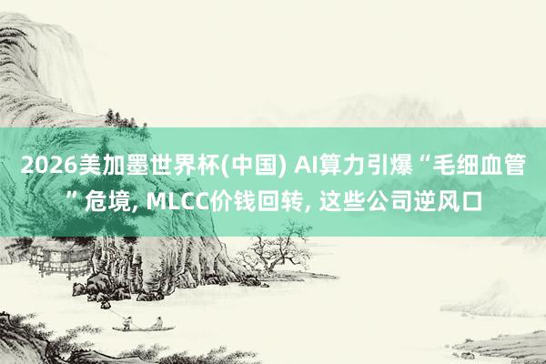 2026美加墨世界杯(中國) AI算力引爆“毛細血管”危境， MLCC價錢回轉， 這些公司逆風口