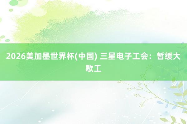 2026美加墨世界杯(中國) 三星電子工會:暫緩大歇工