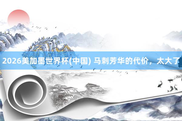 2026美加墨世界杯(中國) 馬刺芳華的代價,太大了
